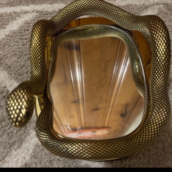 New Bath & Body Works Gold Snake Vanity Tray w Mirror holds Body Care Halloween - Picture 4 of 7